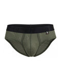 Xtremen 91250 Microfiber Mesh Briefs Color Military Green