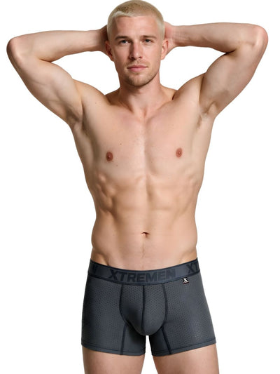 Xtremen 91251 Microfiber Mesh Boxer Briefs Color Gray