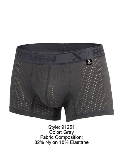 Xtremen 91251 Microfiber Mesh Boxer Briefs Color Gray