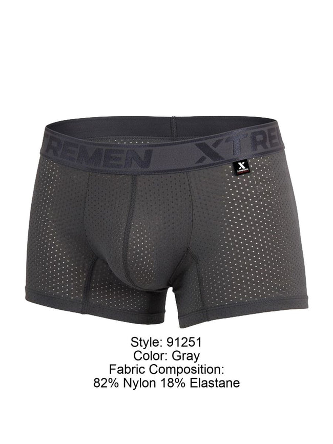 Xtremen 91251 Microfiber Mesh Boxer Briefs Color Gray