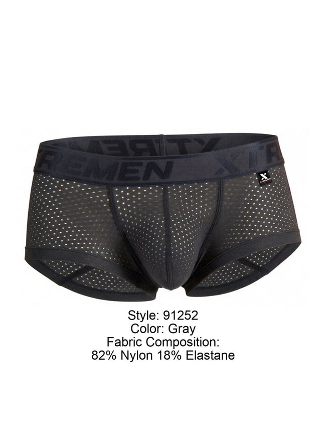 Xtremen 91252 Microfiber Mesh Trunks Color Gray