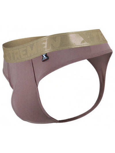 Xtremen 91253 Mens Underwear Microfiber Thongs Sleek and Supportive Color Khaki