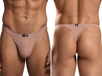 Xtremen 91254 Mens Underwear Sleek Microfiber Thongs Color Khaki