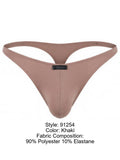 Xtremen 91254 Mens Underwear Sleek Microfiber Thongs Color Khaki