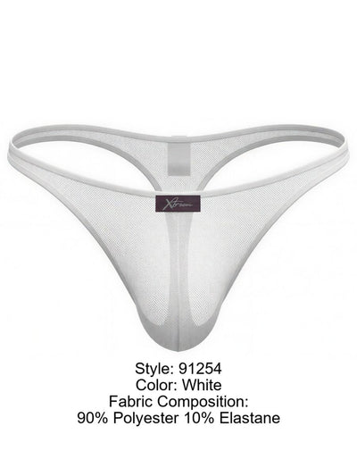 Xtremen 91254 Mens Underwear Sleek Microfiber Thongs Color White