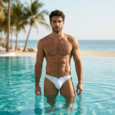 Xtremen 91255 Mens Underwear Sleek Microfiber Bikini Color White
