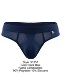 Xtremen 91257 Mens Underwear Sleek Microfiber Comfort Thongs Color Dark Blue