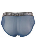 Xtremen 91262 Mens Underwear Sleek Microfiber Mesh Briefs Color Blue