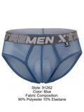 Xtremen 91262 Mens Underwear Sleek Microfiber Mesh Briefs Color Blue
