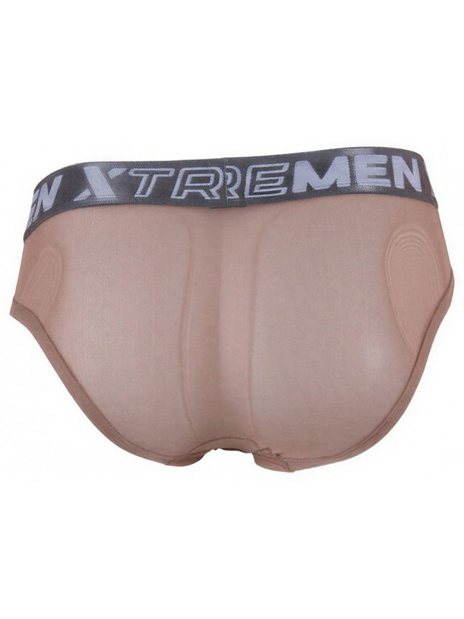 Xtremen 91262 Mens Underwear Sleek Microfiber Mesh Briefs Color Brown