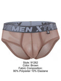 Xtremen 91262 Mens Underwear Sleek Microfiber Mesh Briefs Color Brown