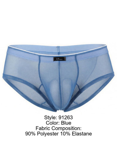 Xtremen 91263 Mens Underwear Microfiber Mesh Briefs Color Blue
