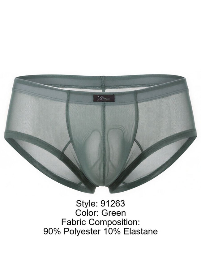 Xtremen 91263 Mens Underwear Microfiber Mesh Briefs Color Green