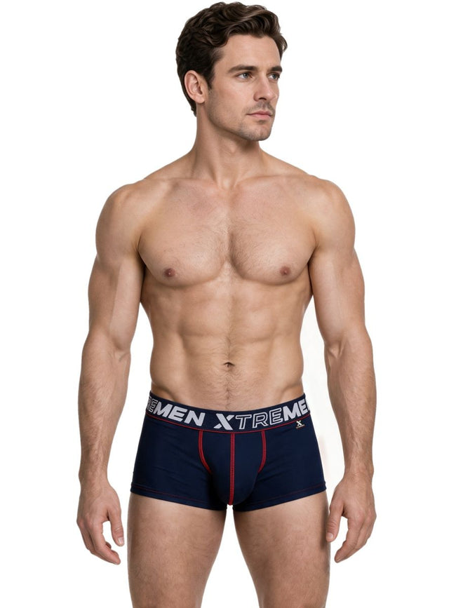 Xtremen 91265 Men's Underwear Sleek Microfiber Stretch Trunks Color Dark Blue
