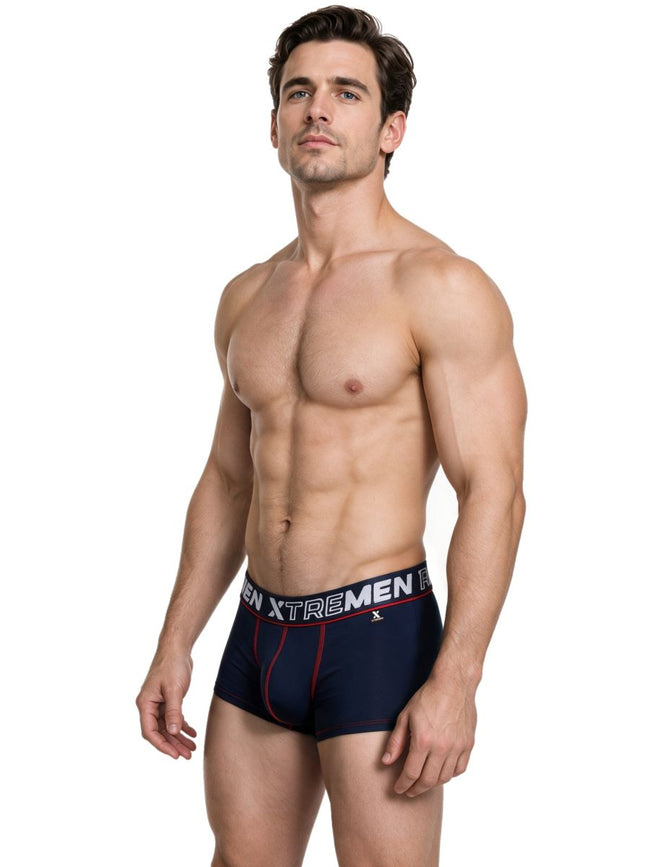 Xtremen 91265 Men's Underwear Sleek Microfiber Stretch Trunks Color Dark Blue