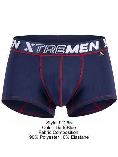 Xtremen 91265 Men's Underwear Sleek Microfiber Stretch Trunks Color Dark Blue