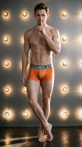 Xtremen 91265 Men's Underwear Sleek Microfiber Stretch Trunks Color Orange