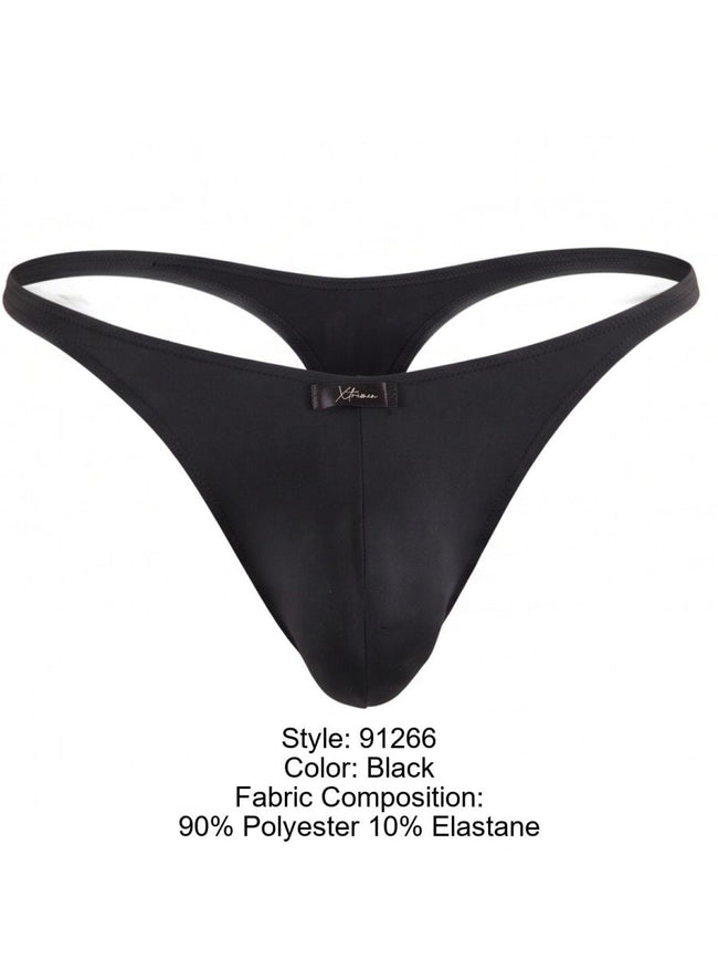 Xtremen 91266 Men's Underwear Sleek Microfiber Thongs Color Black