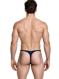 Xtremen 91266 Men's Underwear Sleek Microfiber Thongs Color Dark Blue