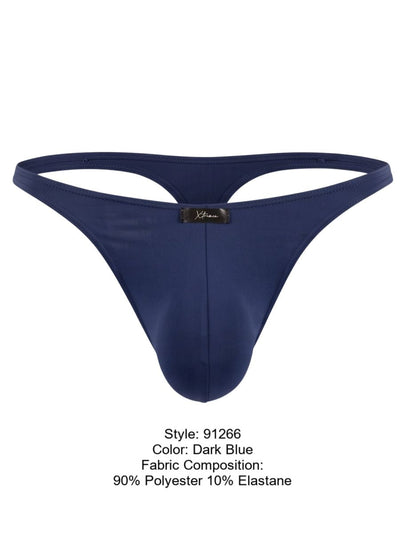 Xtremen 91266 Men's Underwear Sleek Microfiber Thongs Color Dark Blue