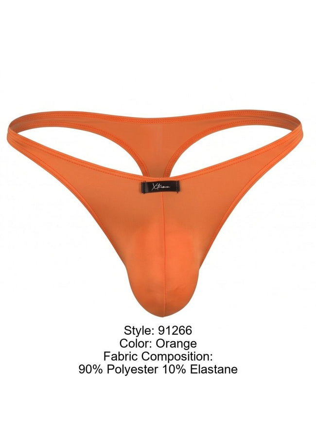 Xtremen 91266 Men's Underwear Sleek Microfiber Thongs Color Orange
