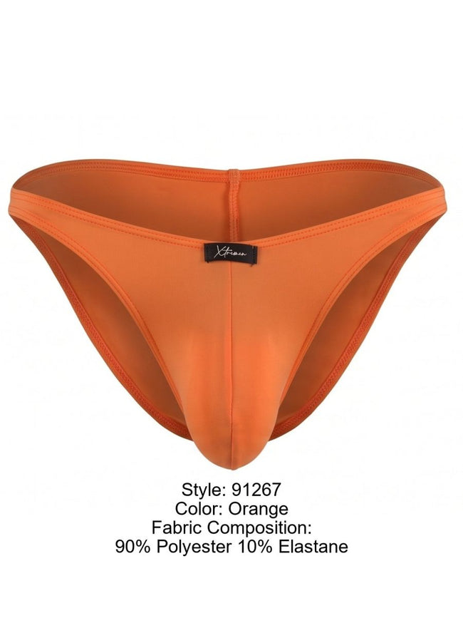 Xtremen 91267 Men's Underwear Microfiber Bikini for Modern Fit and Sleek Comfort Color Orange