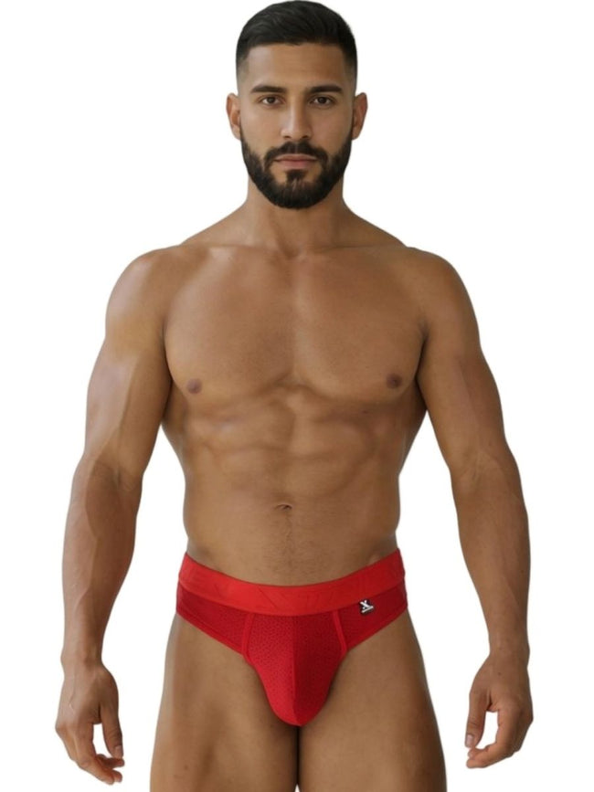 Xtremen 91268 Microfiber Mesh Thongs Color Red