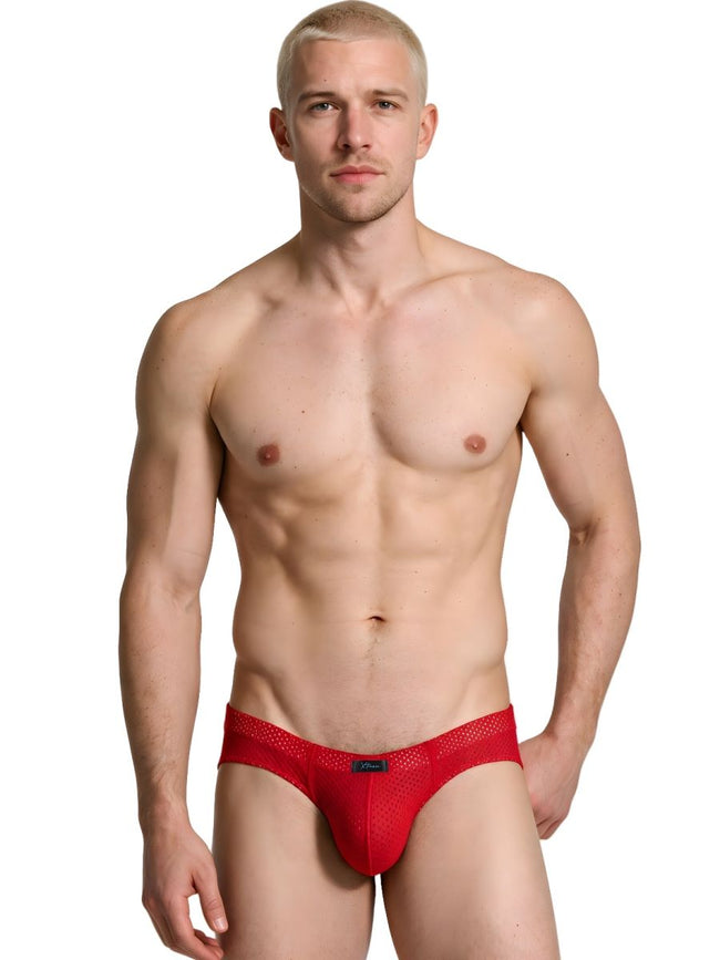 Xtremen 91270 Microfiber Mesh Briefs Color Red