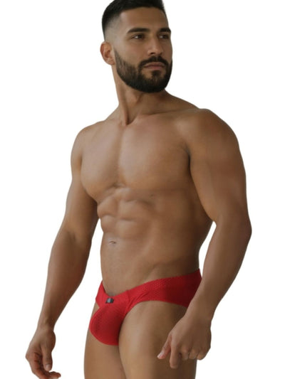 Xtremen 91270 Microfiber Mesh Briefs Color Red