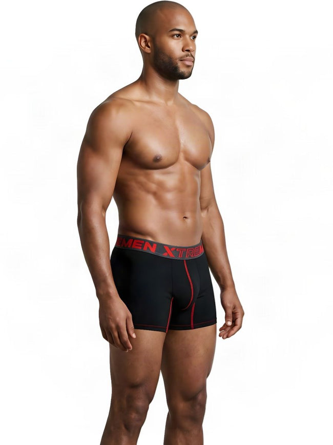 Xtremen 91271 Men's Underwear Sleek Microfiber Boxer Briefs Color Black