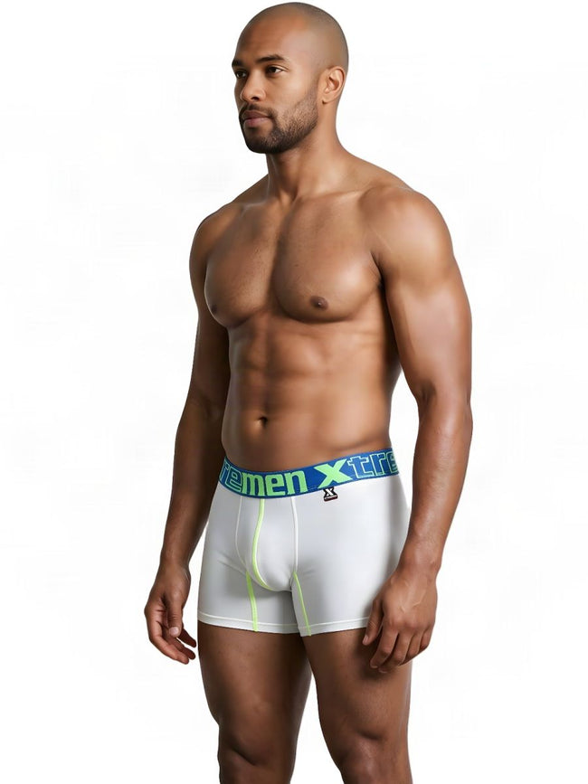 Xtremen 91271 Men's Underwear Sleek Microfiber Boxer Briefs Color White