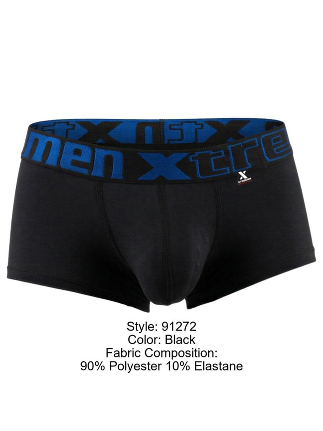 Xtremen 91272 Men's Underwear Sleek Microfiber Trunks Color Black