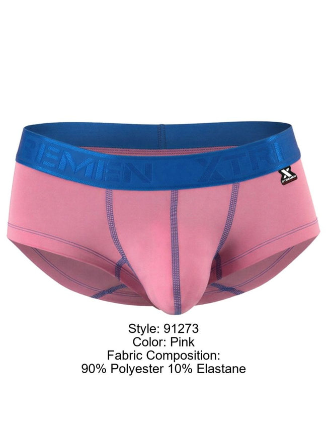 Xtremen 91273 Men's Underwear Sleek Athletic Microfiber Briefs Color Pink