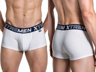 Xtremen 91274 Men's Underwear Microfiber Trunks for Daily Support Color White