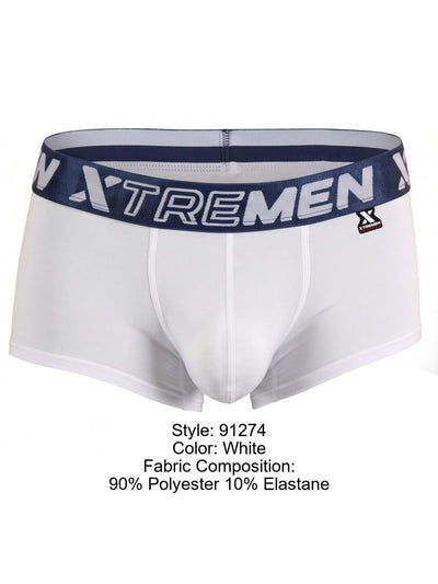 Xtremen 91274 Men's Underwear Microfiber Trunks for Daily Support Color White