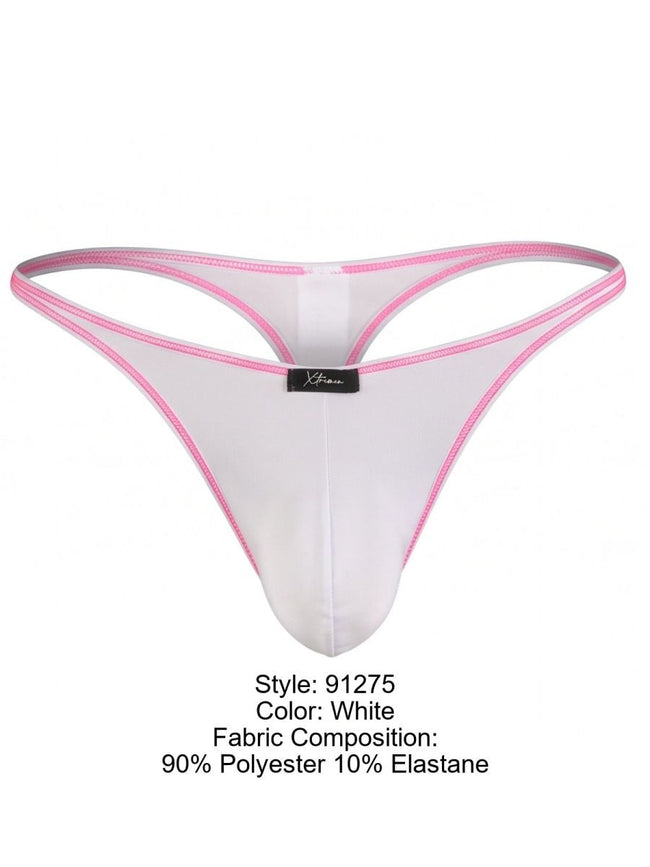 Xtremen 91275 Men's Underwear Sleek Microfiber Thongs Color White