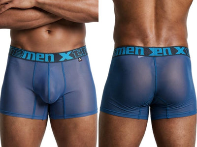 Xtremen 91277 Men's Underwear Microfiber Mesh Boxer Briefs Color Blue