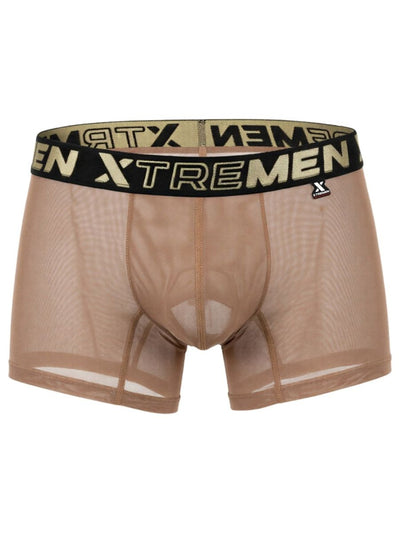 Xtremen 91277 Men's Underwear Microfiber Mesh Boxer Briefs Color Brown
