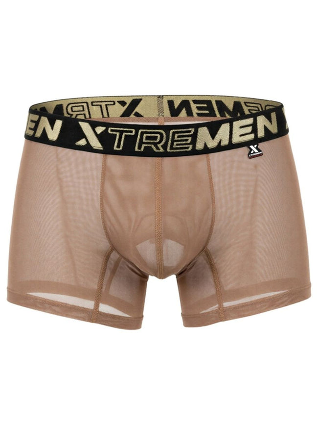 Xtremen 91277 Men's Underwear Microfiber Mesh Boxer Briefs Color Brown