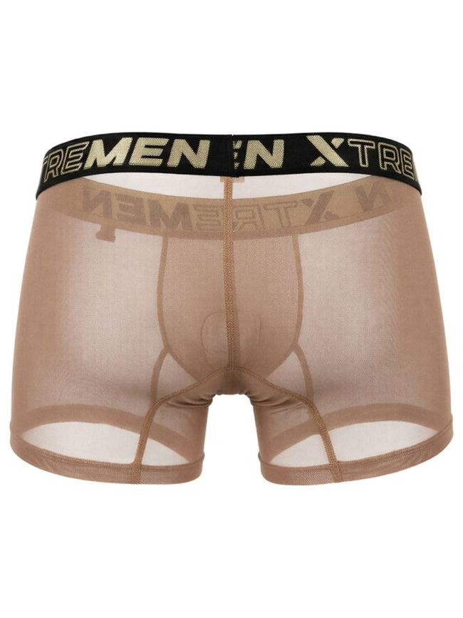 Xtremen 91277 Men's Underwear Microfiber Mesh Boxer Briefs Color Brown