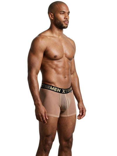 Xtremen 91277 Men's Underwear Microfiber Mesh Boxer Briefs Color Brown