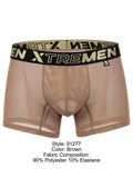 Xtremen 91277 Men's Underwear Microfiber Mesh Boxer Briefs Color Brown