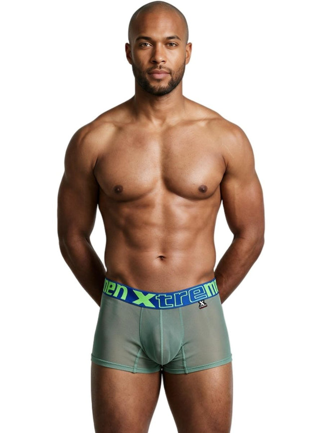 Xtremen 91277 Men's Underwear Microfiber Mesh Boxer Briefs Color Green