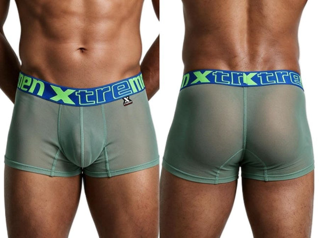 Xtremen 91277 Men's Underwear Microfiber Mesh Boxer Briefs Color Green