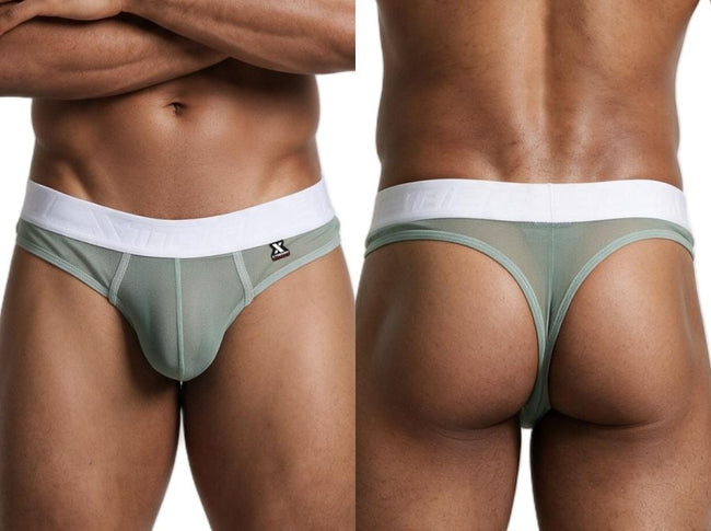 Xtremen 91278 Men's Underwear Breathable Microfiber Mesh Thongs Color Green