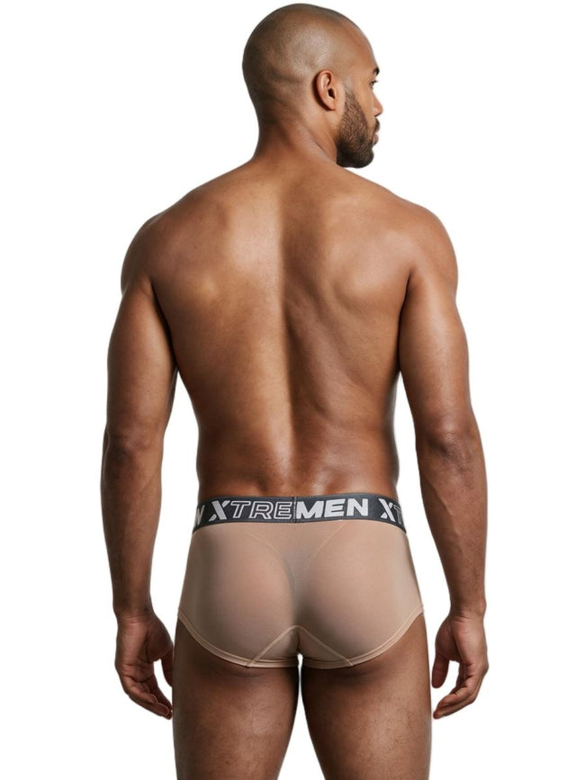 Xtremen 91279 Men's Underwear Microfiber Mesh Breathable Briefs Color Brown