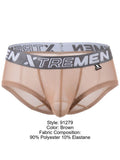 Xtremen 91279 Men's Underwear Microfiber Mesh Breathable Briefs Color Brown