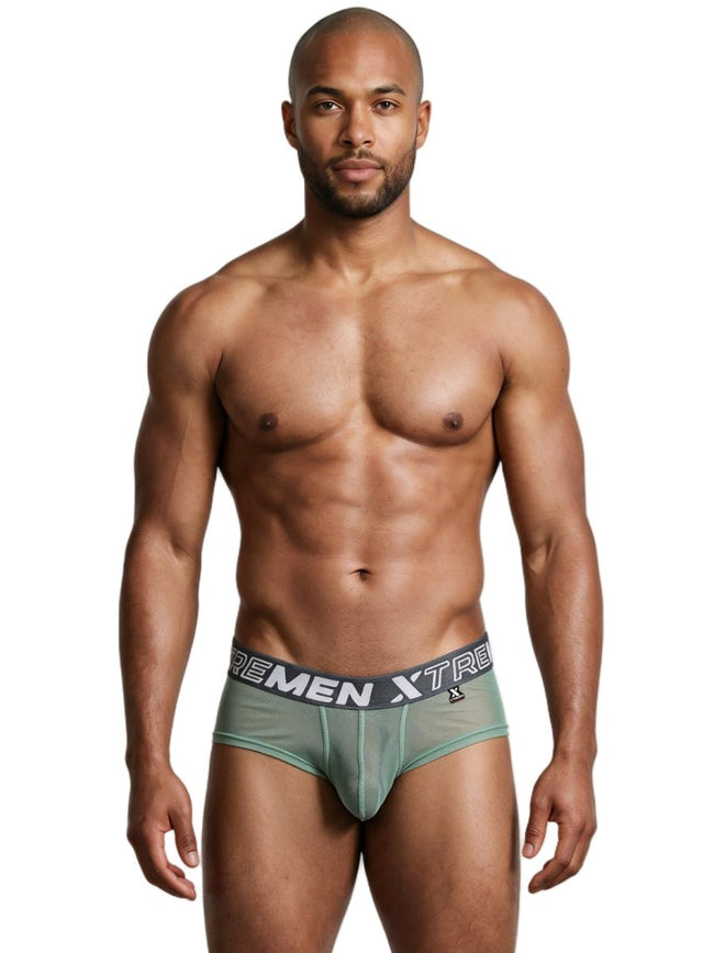 Xtremen 91279 Men's Underwear Microfiber Mesh Breathable Briefs Color Green