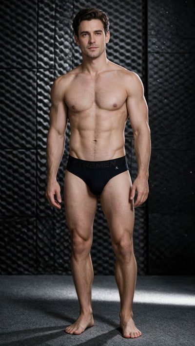 Xtremen 91281 Men's Underwear Sleek Microfiber Thongs Color Black
