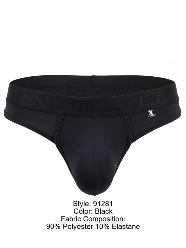 Xtremen 91281 Men's Underwear Sleek Microfiber Thongs Color Black